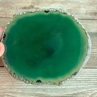 Large Green Agate Slice - Approx 4.7" Long - Large Agate Slice