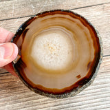 Set of 4 Large Natural Agate Coasters (Approx. 3.45- 3.9" Long), Geode Quartz Crystal