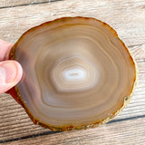 Set of 4 Large Natural Agate Coasters (Approx. 3.45- 3.75" Long), Geode Quartz Crystal
