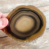 Set of 4 Large Natural Agate Coasters (Approx. 3.65" Long), Geode Quartz Crystal