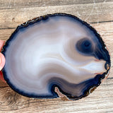 Set of 4 Large Natural Agate Coasters (Approx. 3.75 - 4.0" Long), Geode Quartz Crystal