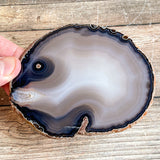 Set of 4 Large Natural Agate Coasters (Approx. 3.75 - 4.0" Long), Geode Quartz Crystal