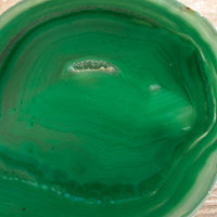 Large Green Agate Slice (Approx 5.35" Long) w/ Quartz Crystal Druzy Geode Center - Large Agate Slice