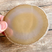 Set of 4 Large Natural Agate Coasters (Approx. 3.75 - 4.0" Long), Geode Quartz Crystal