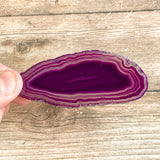 Set of 4 Purple Agate Slices: ~Approx 3.25 - 3.5" Long Quartz Crystal Geode
