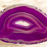 Set of 4 Purple Agate Slices: ~Approx 3.05 - 3.5" Long w/ Quartz Crystal Geode Centers