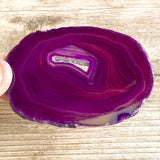 Set of 4 Purple Agate Slices: ~Approx 3.05 - 3.5" Long w/ Quartz Crystal Geode Centers