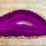 Purple Agate Slice (Approx 3.5" Long) with Crystal Druzy Geode Center