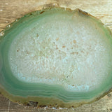 Green Agate Slice: Approx 2.9" Long, Geode Quartz Crystal