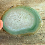 Green Agate Slice: Approx 2.9" Long, Geode Quartz Crystal