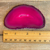 Pink Agate Slice (Approx 3.45" Long) with Quartz Crystal Druzy Geode Center