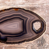 Natural Agate Slice (Approx 3.25" Long) w/ Natural Hole Off-Center