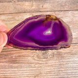 Purple Agate Slice (Approx 3.35" Long) with Quartz Crystal Druzy Geode Center