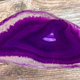 Set of 4 Purple Agate Slices: Approx. 3.85 - 4.25" Long, Quartz Crystal Geode