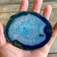 Large Blue Agate Slice - Approx 4.25" Long - Large Agate Slice - Coaster