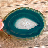 Large Teal Agate Slice - Approx 5.0" Long - Large Agate Slice