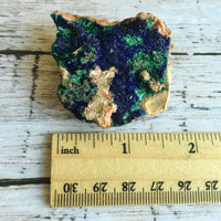 Azurite w/ Malachite: 1.75" Long, 1.9oz (52g) Unpolished Raw Rough Mineral