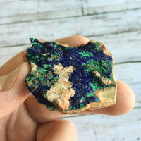 Azurite w/ Malachite: 1.75" Long, 1.9oz (52g) Unpolished Raw Rough Mineral