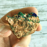 Azurite w/ Malachite: 1.75" Long, 1.9oz (52g) Unpolished Raw Rough Mineral