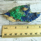 Azurite w/ Malachite & Galena: 2.8" Long, 3.3oz (94g) Unpolished Raw Rough Mineral