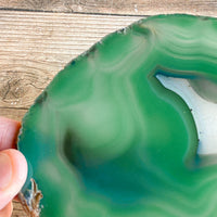 Large Green Agate Slice - Approx 6.1" Long, Crystal Stone Mineral - Large Agate Slice