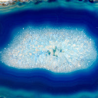 Large Blue Agate Slice (~5.5" Long), Crystal Stone Mineral - Large Agate Slice