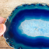 Large Blue Agate Slice (~5.5" Long), Crystal Stone Mineral - Large Agate Slice