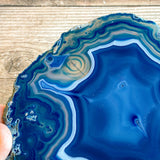 Large Blue Agate Slice (~4.8" Long), Crystal Stone Mineral - Large Agate Slice