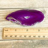 Purple Agate Slice: Approx 3.5" Long w/ Quartz Crystal Druzy Geode Center