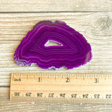 Purple Agate Slice: Approx 2.85" Long w/ Quartz Crystal Druzy Geode Center