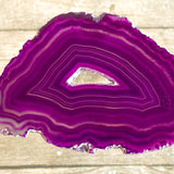 Purple Agate Slice: Approx 2.85" Long w/ Quartz Crystal Druzy Geode Center