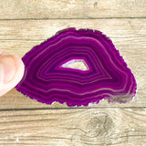 Purple Agate Slice: Approx 2.85" Long w/ Quartz Crystal Druzy Geode Center