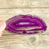 Purple Agate Slice: Approx 3.45" Long w/ Quartz Crystal Druzy Geode Center