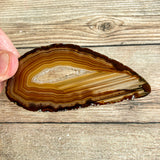 Natural Agate Slice (Approx 3.9" Long) w/ Quartz Crystal Druzy Geode Center