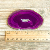 Purple Agate Slice: Approx 3.75" Long w/ Quartz Crystal Druzy Geode Center