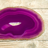 Purple Agate Slice: Approx 3.75" Long w/ Quartz Crystal Druzy Geode Center