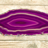 Set of 2 Purple Agate Slices Cut From Same Stone: ~ 3.7" Long, Quartz Crystal Geode Centers