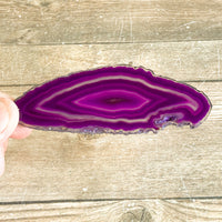Set of 2 Purple Agate Slices Cut From Same Stone: ~ 3.7" Long, Quartz Crystal Geode Centers