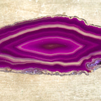 Set of 2 Purple Agate Slices Cut From Same Stone: ~ 3.7" Long, Quartz Crystal Geode Centers