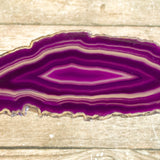 Set of 2 Purple Agate Slices Cut From Same Stone: ~ 3.7" Long, Quartz Crystal Geode Centers