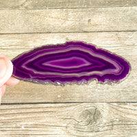 Set of 2 Purple Agate Slices Cut From Same Stone: ~ 3.7" Long, Quartz Crystal Geode Centers