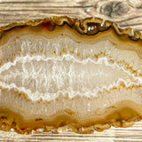Natural Agate Slice (Approx 4.0" Long) w/ Quartz Crystal Druzy Geode Center