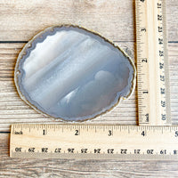 Natural Agate Slice: Approx 3.75" Long, Quartz Crystal Coaster Geode Stone