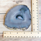 Large Natural Agate Slice: Approx 4.05" Long, DISCOUNTED CRACKED/STAINED - Large Agate Slice