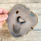 Large Natural Agate Slice: Approx 4.05" Long, DISCOUNTED CRACKED/STAINED - Large Agate Slice