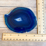 Large Blue Agate Slice (~4.5" Long), w/ Quartz Crystal Druzy Geode Center - Large Agate Slice