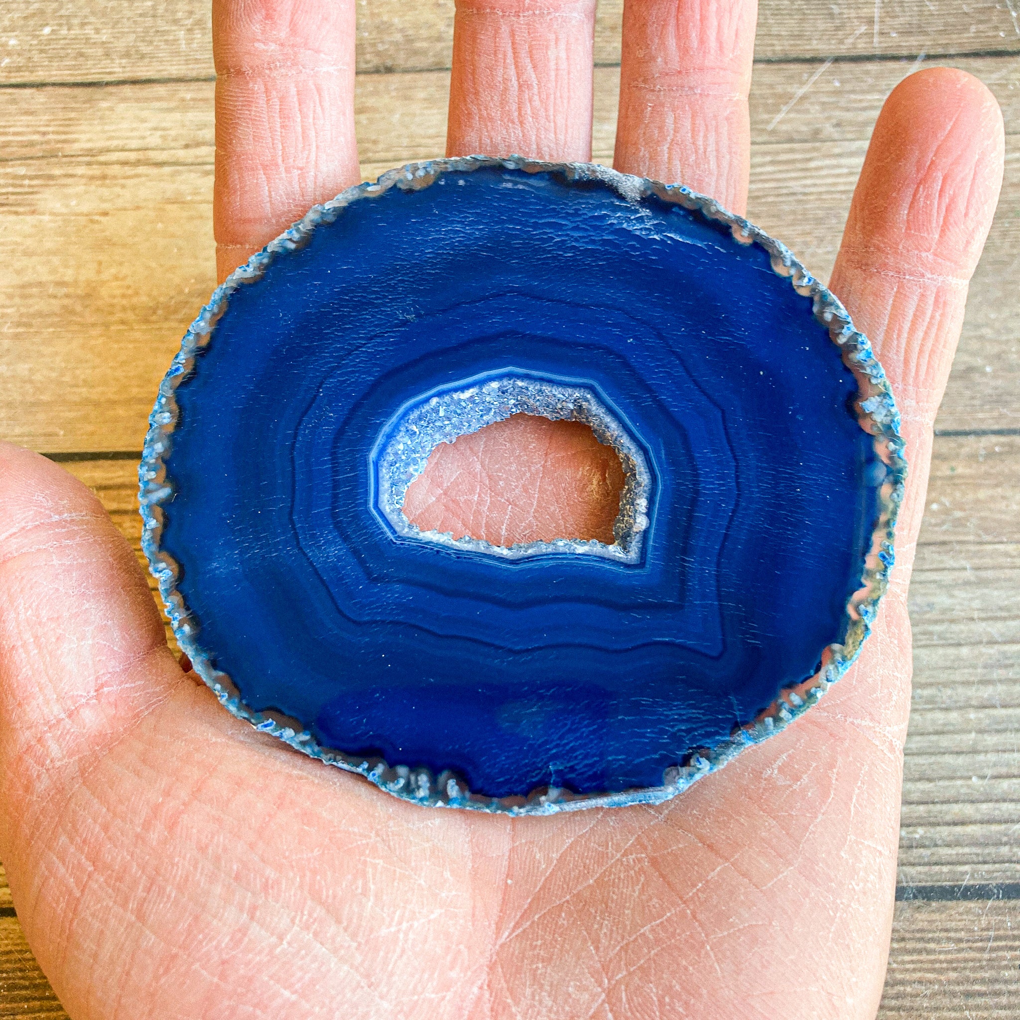 Agate Dyed sold Blue - Druzy - Cut Base Point (DOOAK-S22-39)