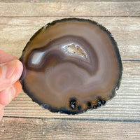 Natural Agate Slice (Approx 3.3" Long) w/ Crystal Geode Center DISCOUNTED CHIPPED
