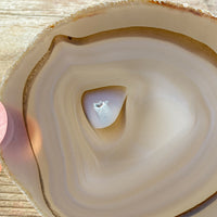 Large Natural Agate Slice (Approx 4.0" Long) w/ Quartz Crystal Druzy Geode Center - Large Agate Slice
