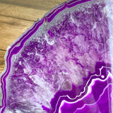 Purple Agate Bookends: 3 lbs 15.5 oz, 8.0" Wide, A Quality Quartz Crystal Geode Center Book End Mineral